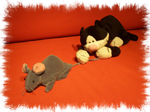 Photo: Cat and Mouse stuffed animals